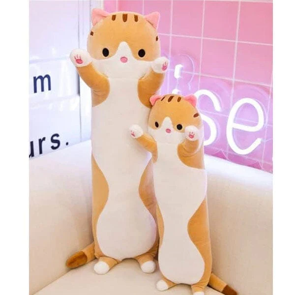 Extra Long Animal Plush Toy 4.5ft Body Pillow - Orange Tabby Cat - Image 4